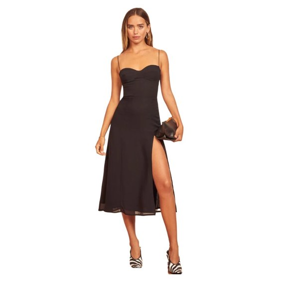 Reformation Juliette Dress in Black - Picture 2 of 11